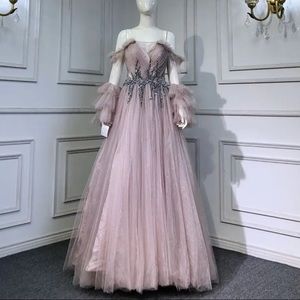 Blush Beaded Evening Gown